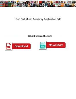 Red Bull Music Academy Application Pdf