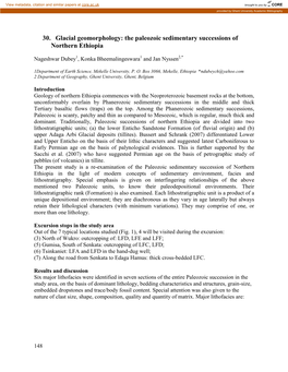 The Paleozoic Sedimentary Successions of Northern Ethiopia