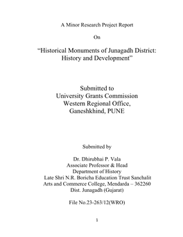 “Historical Monuments of Junagadh District: History and Development”