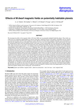 Effects of M Dwarf Magnetic Fields on Potentially Habitable Planets