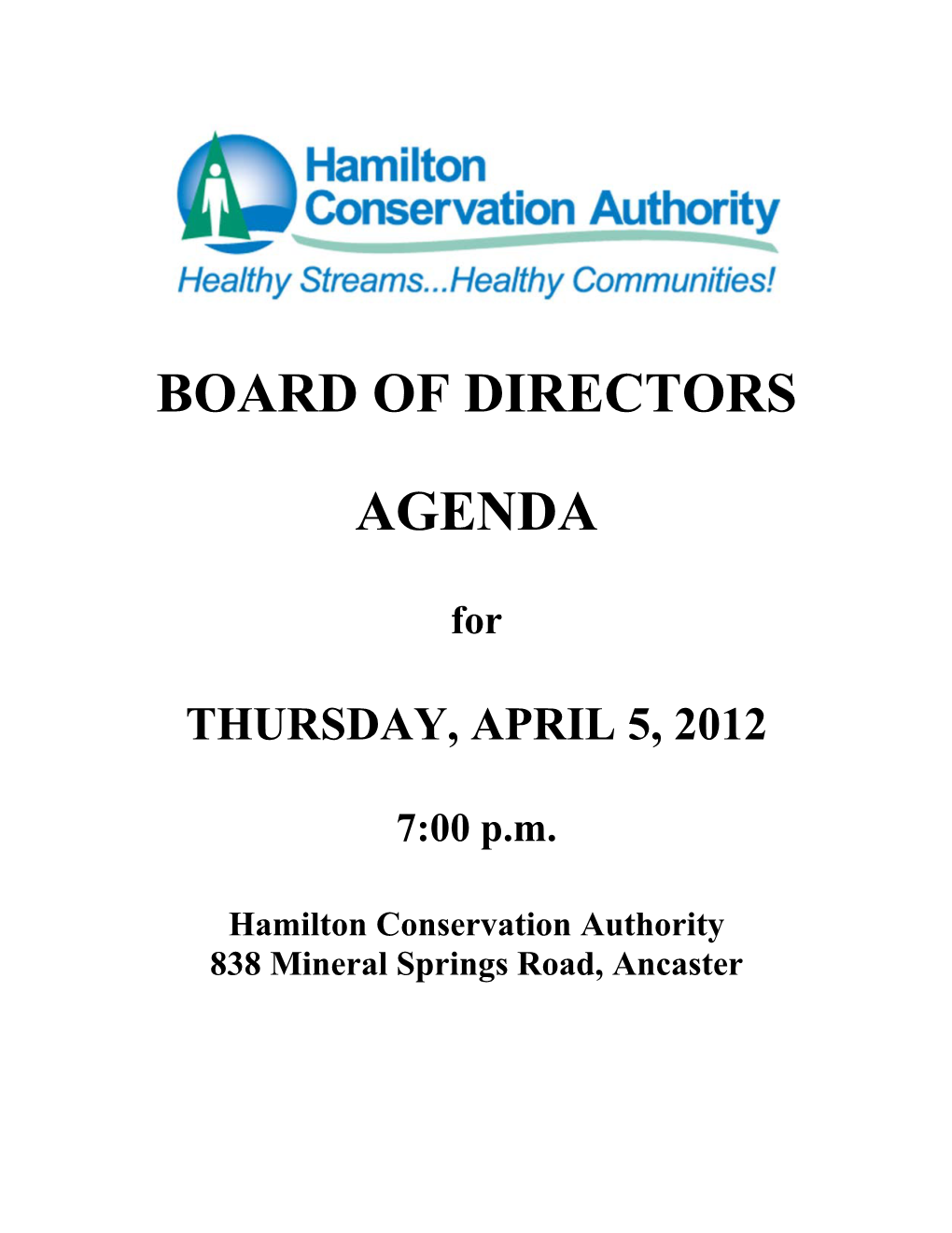 Board of Directors Agenda