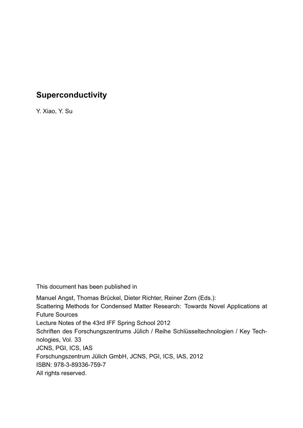 Superconductivity