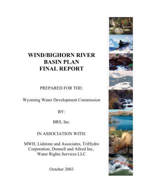 Wind/Bighorn River Basin Plan Final Report