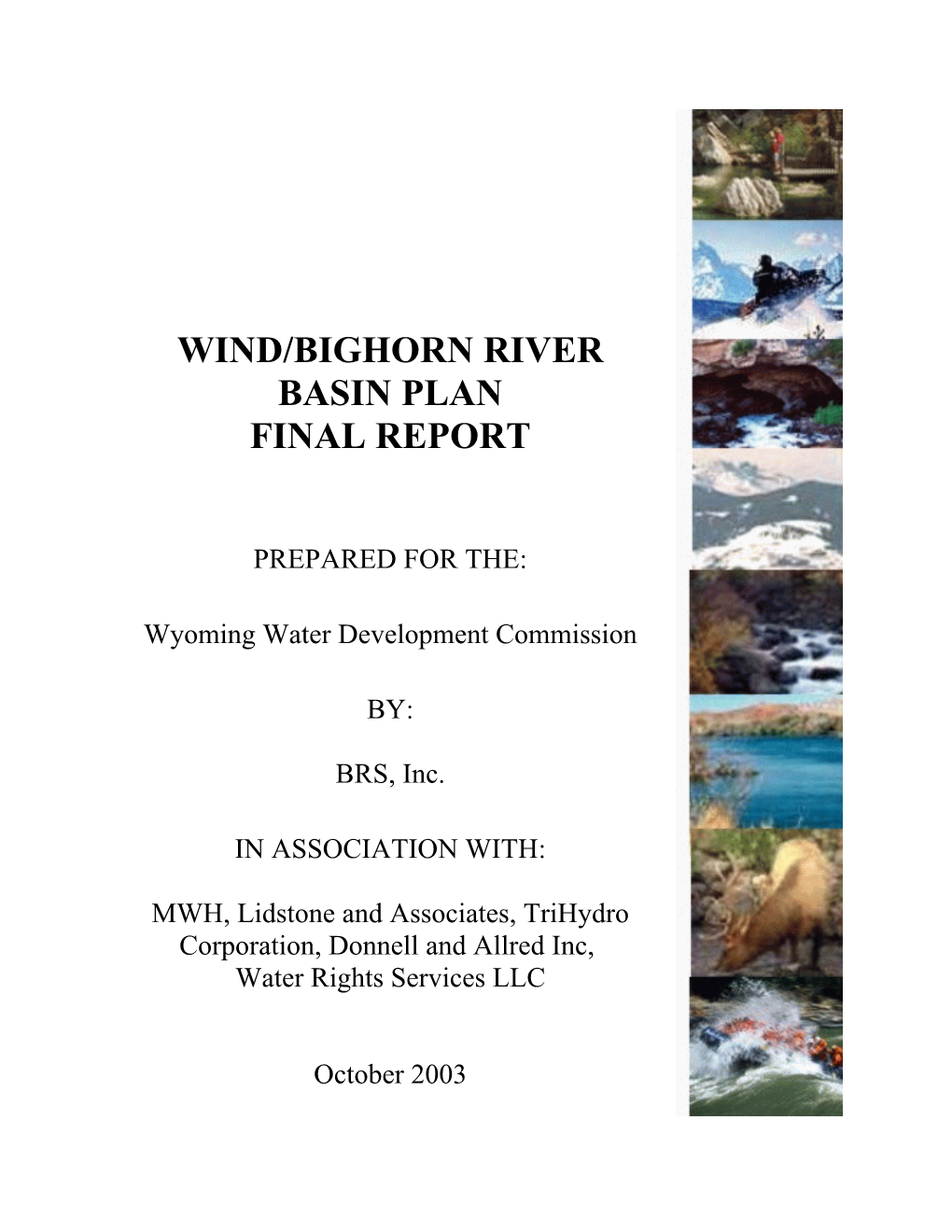 Wind/Bighorn River Basin Plan Final Report