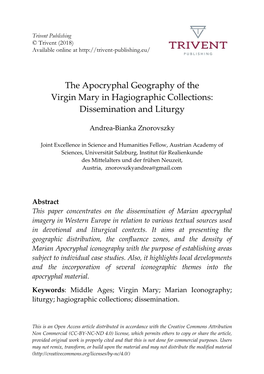 The Apocryphal Geography of the Virgin Mary in Hagiographic Collections: Dissemination and Liturgy