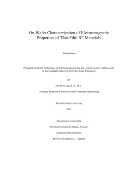 On-Wafer Characterization of Electromagnetic Properties of Thin-Film RF Materials