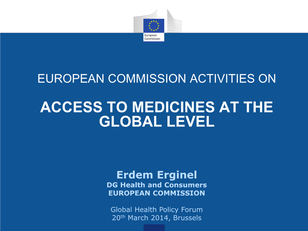 Access to Medicines at the Global Level