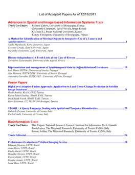 Final L Isting of Accepted Publications