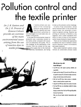Pollution Control and the Textile Printer