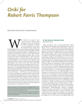 Oriki for Robert Farris Thompson