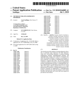 (12) Patent Application Publication (10) Pub. No.: US 2010/0166889 A1 Sanfilippo (43) Pub