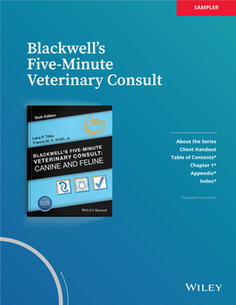 Blackwell's Five-Minute Veterinary Consult: Canine and Feline, Sixth Edition, Larry P