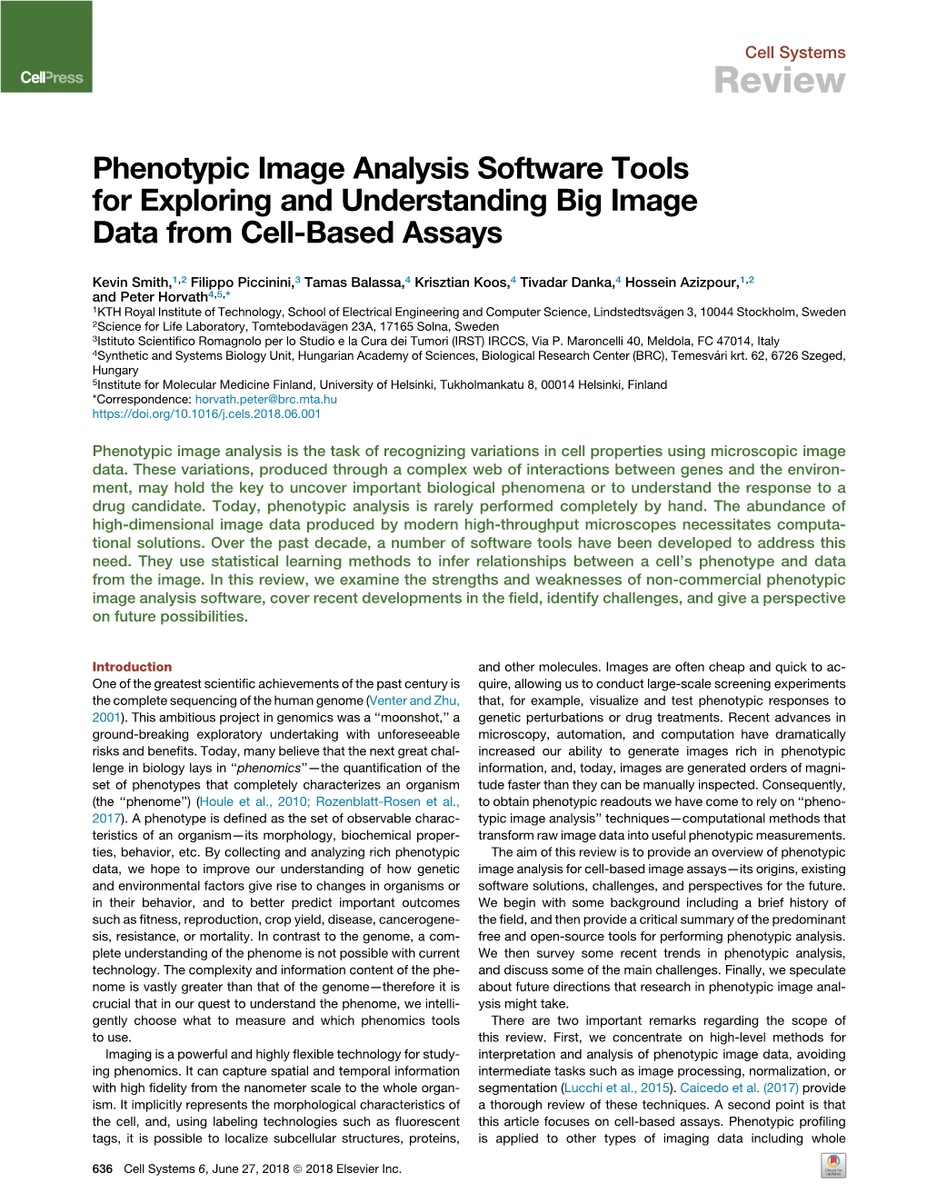 Phenotypic Image Analysis Software Tools for Exploring and Understanding Big Image Data from Cell-Based Assays