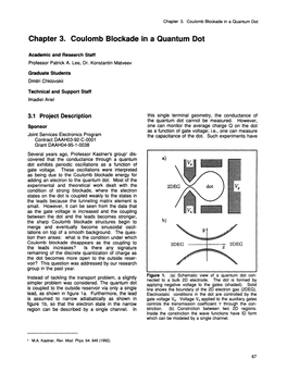 Chapter 3. Coulomb Blockade in a Quantum Dot