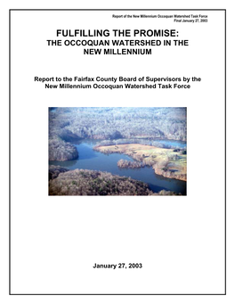 Fulfilling the Promise: the Occoquan Watershed in the New Millennium