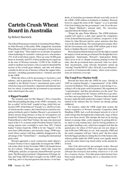Cartels Crush Wheat Board in Australia