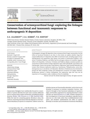 Conservation of Ectomycorrhizal Fungi: Exploring the Linkages Between Functional and Taxonomic Responses to Anthropogenic N Deposition