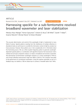 Harnessing Speckle for a Sub-Femtometre Resolved Broadband Wavemeter and Laser Stabilization