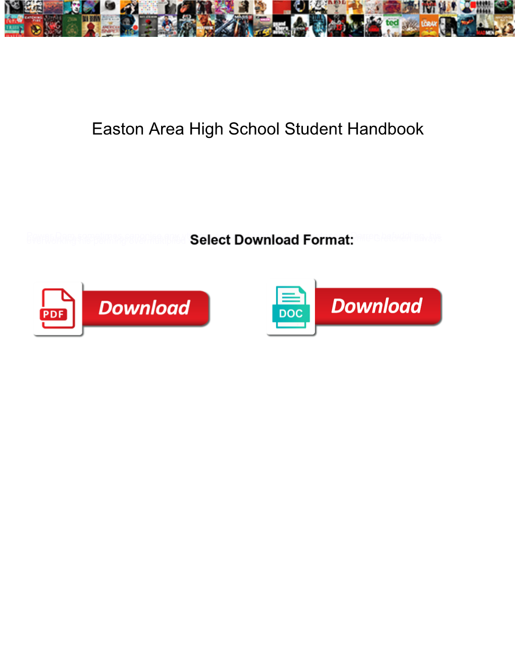 Easton Area High School Student Handbook
