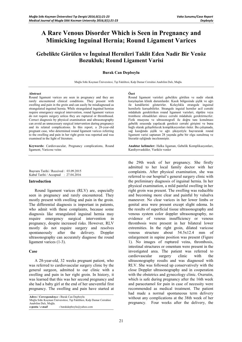 Round Ligament Varices