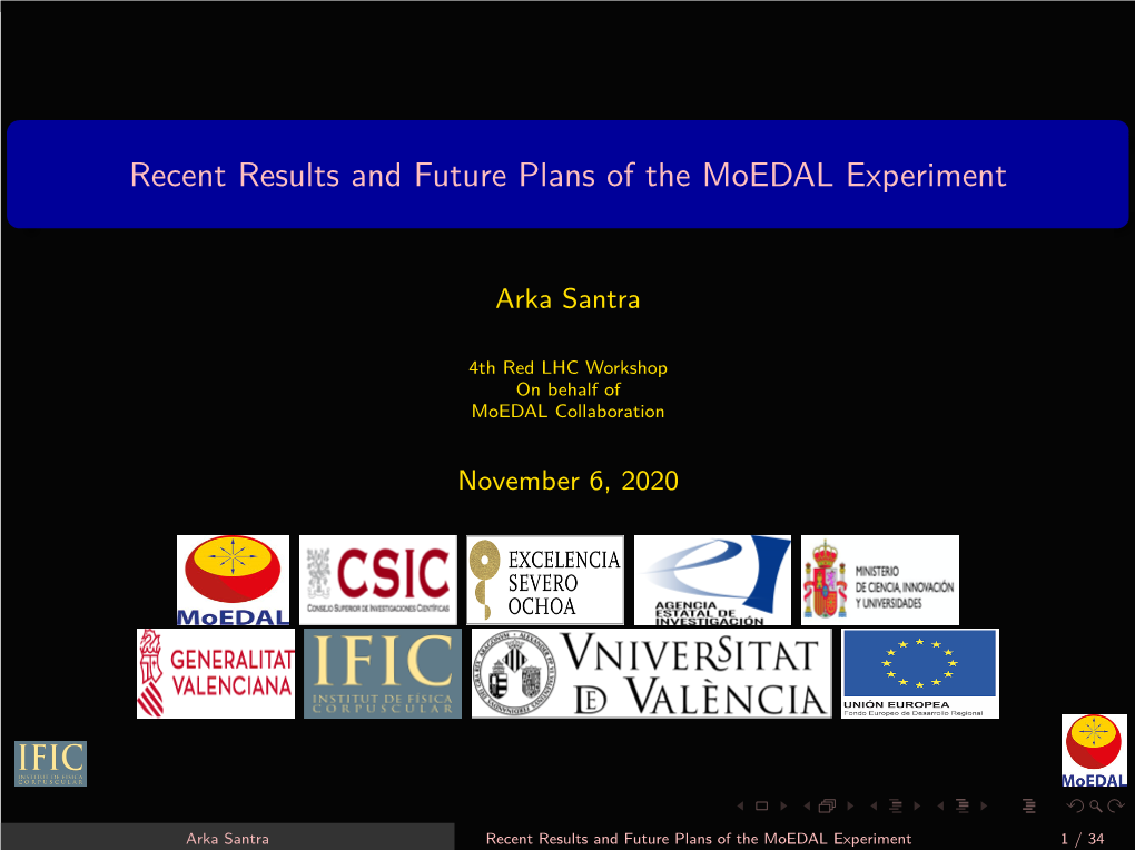 Recent Results and Future Plans of the Moedal Experiment