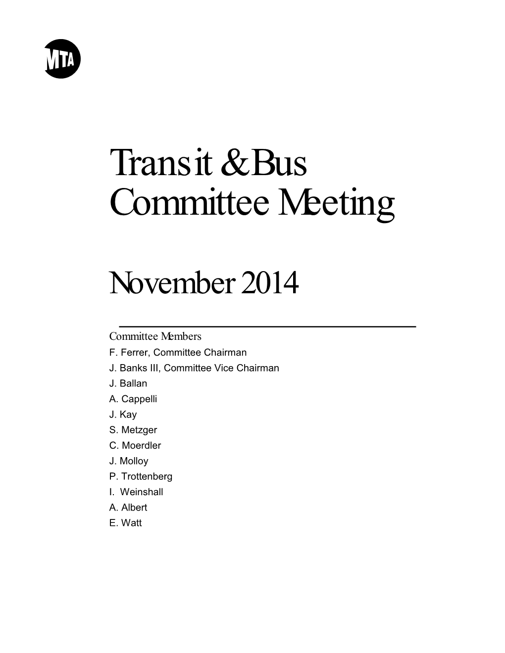 Transit & Bus Committee Meeting