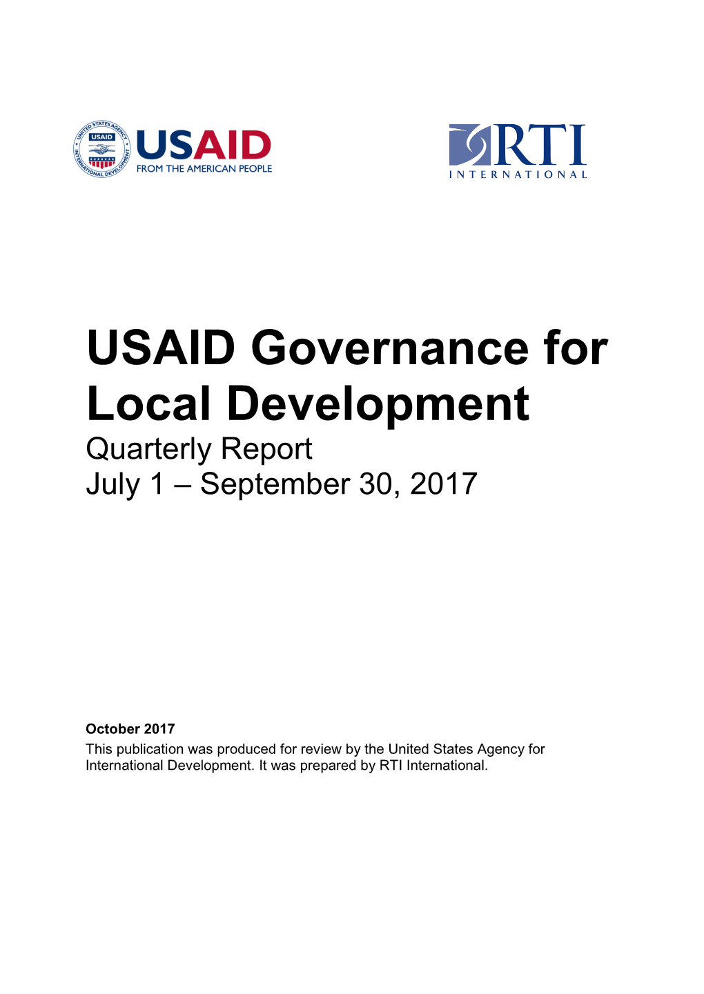 USAID GOLD FY 2017 Quarterly Report