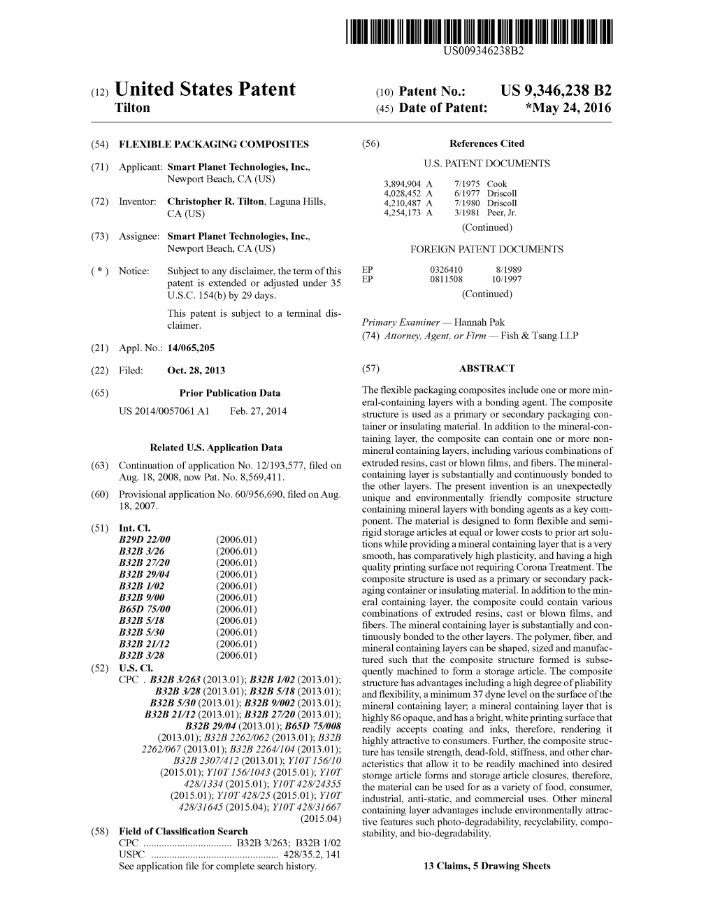 (12) United States Patent (10) Patent No.: US 9,346,238 B2 Tilton (45) Date of Patent: *May 24, 2016