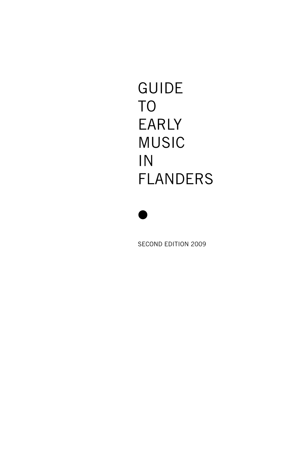 Guide to Early Music in Flanders