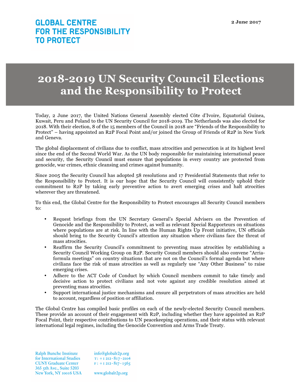 2018-2019 UN Security Council Elections and the Responsibility to Protect