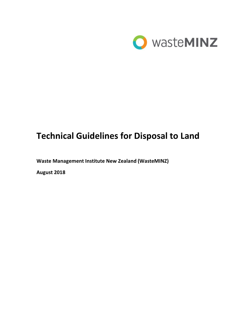 Technical Guidelines for the Disposal to Land