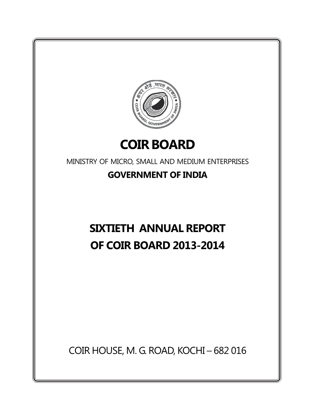 Annual Report of Coir Board 2013-2014