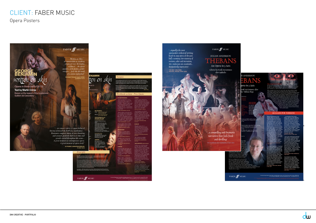 FABER MUSIC Opera Posters
