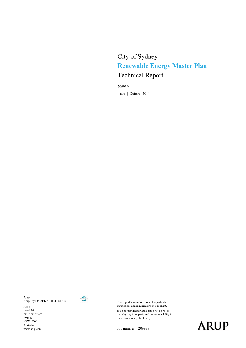 City of Sydney Renewable Energy Master Plan Technical Report