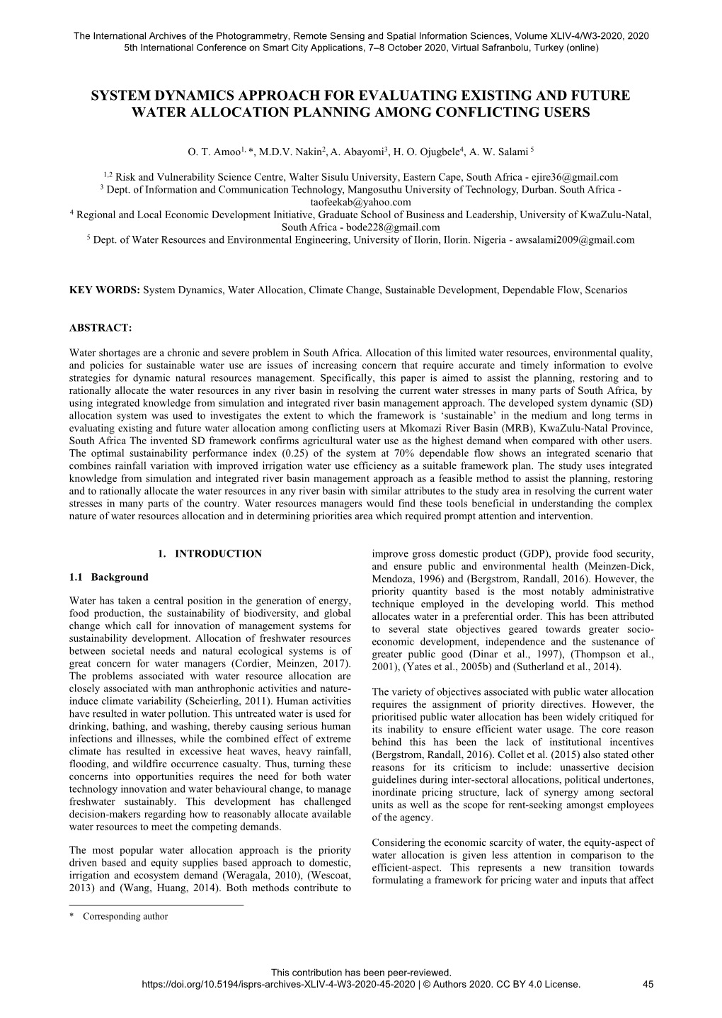 System Dynamics Approach for Evaluating Existing and Future Water Allocation Planning Among Conflicting Users