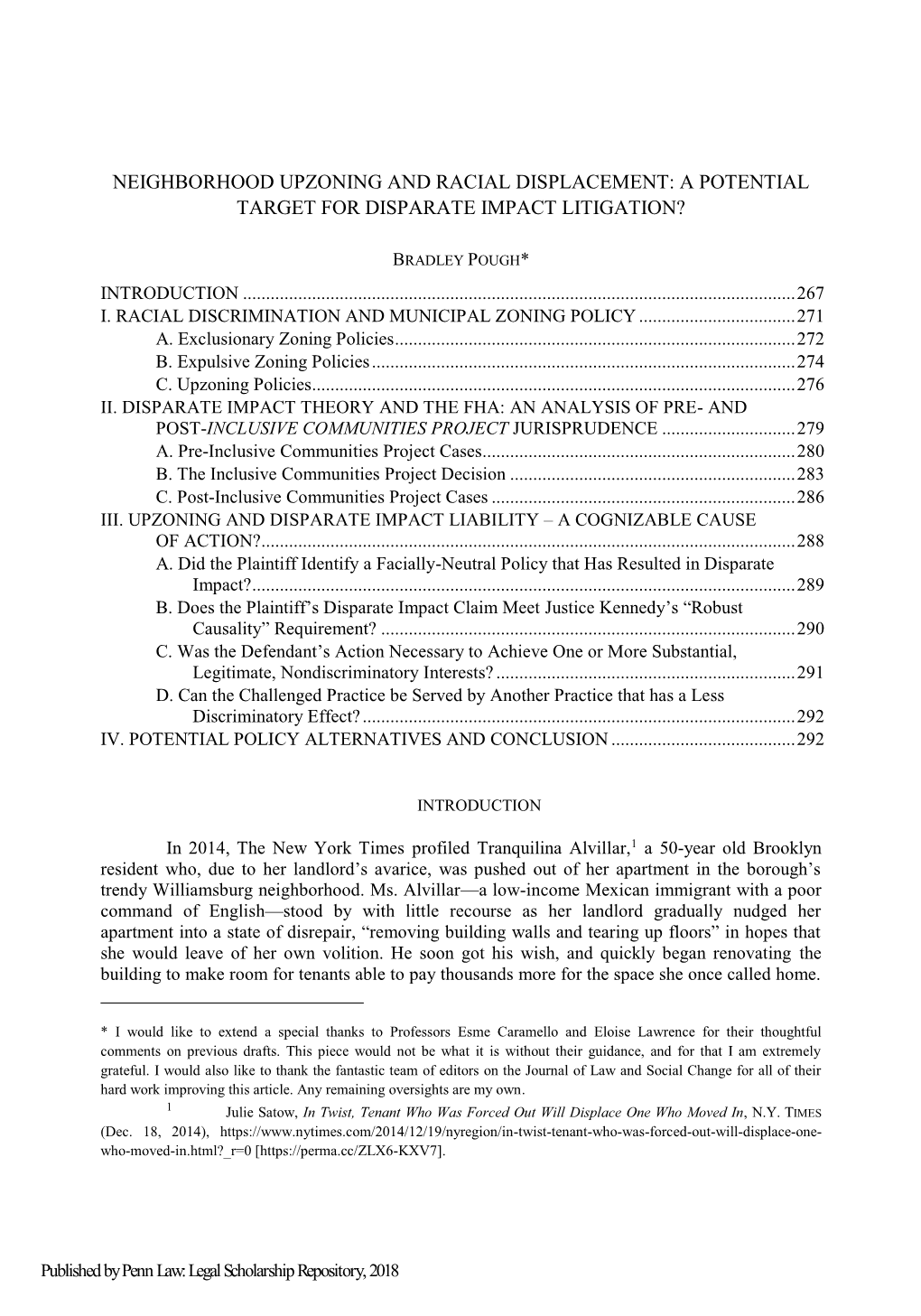 Neighborhood Upzoning and Racial Displacement: a Potential Target for Disparate Impact Litigation?