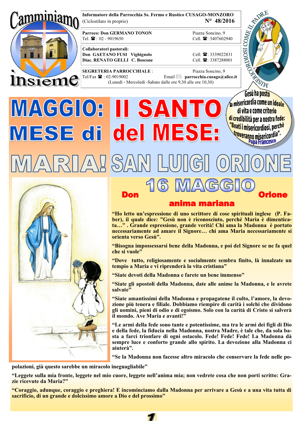 Don Orione Anima Mariana “Ho Letto Un’Espressione Di Uno Scrittore Di Cose Spirituali Inglese (P