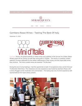 Gambero Rosso Wines – Tasting the Best of Italy