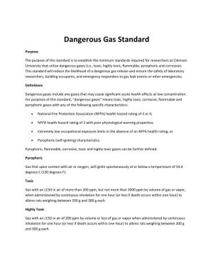Dangerous Gas Standard
