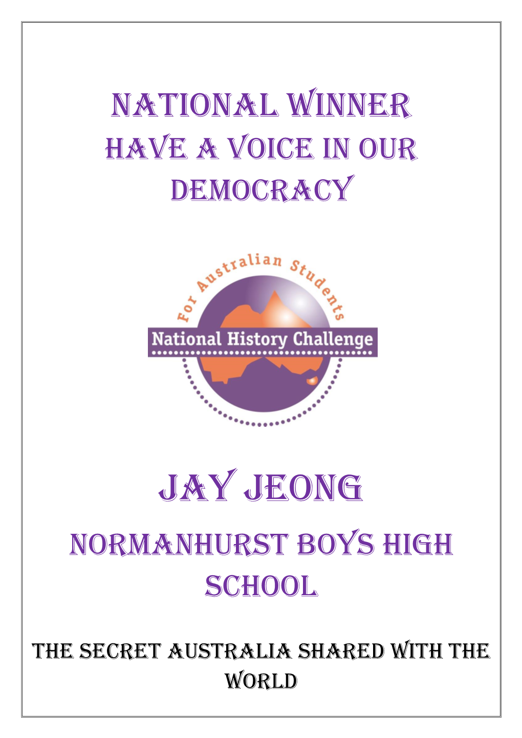 Jay Jeong Normanhurst Boys High School