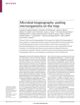 Microbial Biogeography: Putting Microorganisms on the Map