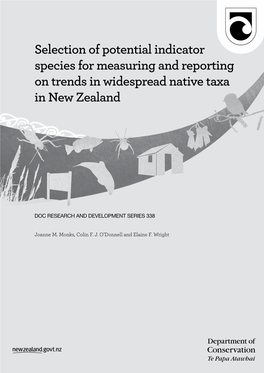 Selection of Potential Indicator Species for Measuring and Reporting on Trends in Widespread Native Taxa in New Zealand
