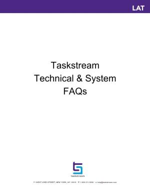 Taskstream Technical & System Faqs