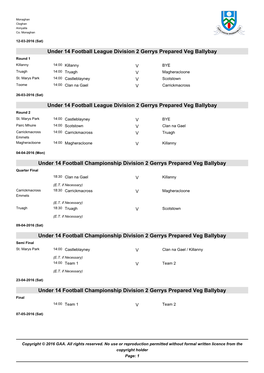 GAA Competition Report