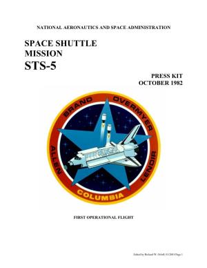 Space Shuttle Mission Sts-5 Press Kit October 1982