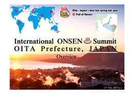 International ONSEN Summit OITA Prefecture, JAPAN International