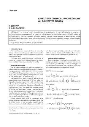 Effects of Chemical Modifications on Polyester Fibres