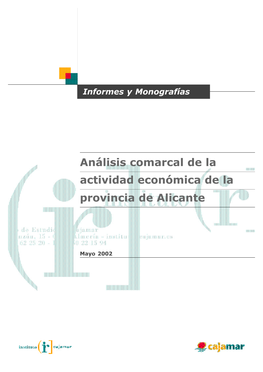 Análisis Comarcal De La Actividad Económica De La Provincia De Alicante