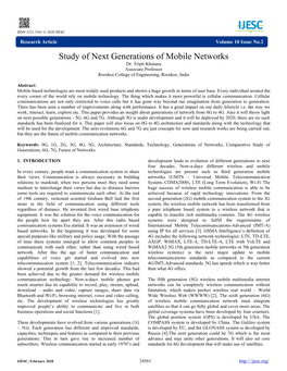 Study of Next Generations of Mobile Networks Dr