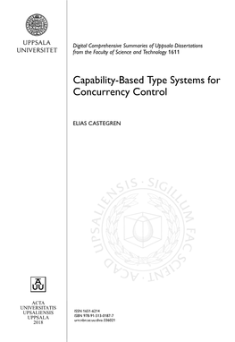 Capability-Based Type Systems for Concurrency Control